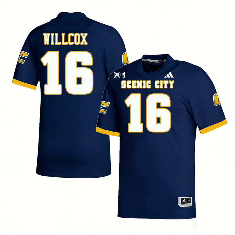 Chattanooga Mocs #16 Grandin Willcox College Football Jerseys,Uniforms Stitched-Navy